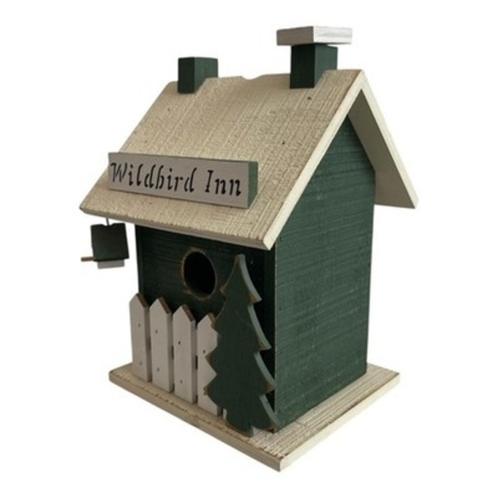 Wooden Bird House Nest Garden Outdoor Feeder Painted Bird Nest Decor Gift 7x6x10 - Picture 2 of 4